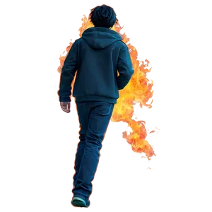 Blazing Fire Anime Style Png Ppc PNG Image