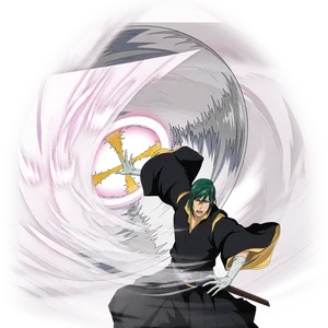 Bleach Character Unleashing Power PNG Image