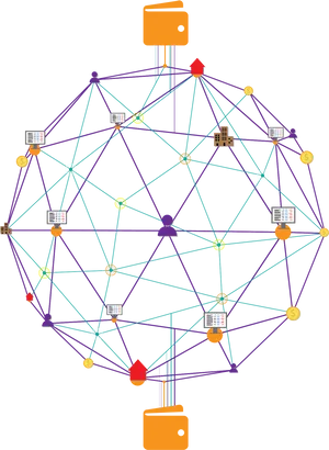 Blockchain Network Visualization PNG Image