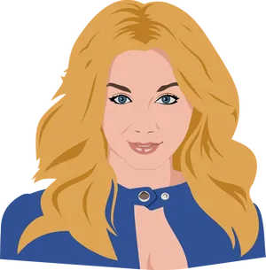 Blonde Actress Vector Portrait PNG Image