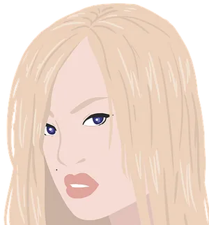 Blonde Animated Portrait PNG Image