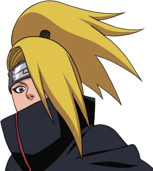 Blonde Anime Character Akatsuki Cloak PNG Image