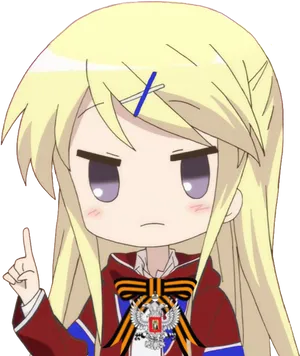 Blonde Anime Character Gesture PNG
