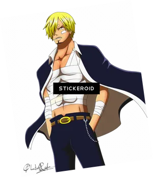 Blonde Anime Character Sanji Illustration PNG Image