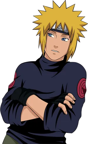 Blonde Anime Ninja Character PNG Image