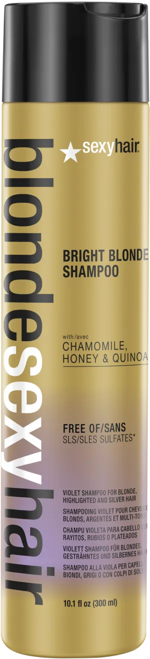 Blonde Hair Care Shampoo Bottle PNG Image