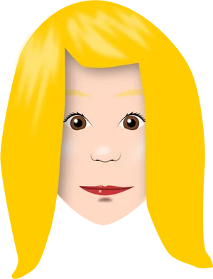 Blonde Hair Cartoon Face PNG Image