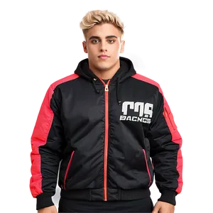 Blonde Haired Individualin Blackand Red Jacket PNG Image