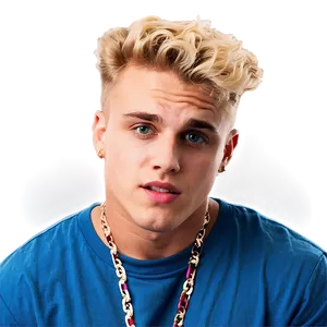 Blonde Haired Young Manin Blue Shirt PNG Image