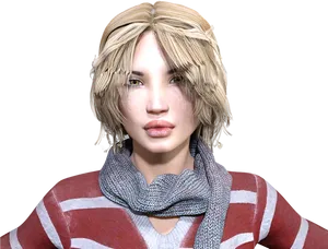 Blonde Haired3 D Character Portrait PNG Image