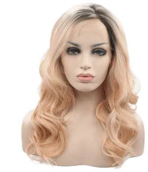 Blonde Ombre Wavy Wig Mannequin PNG Image