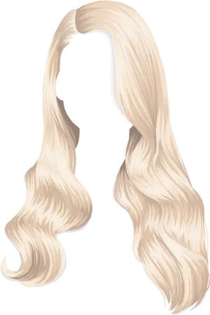 Blonde Silhouette Long Hair Illustration PNG Image