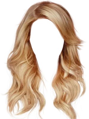 Blonde Wavy Hairstyle Black Background PNG Image