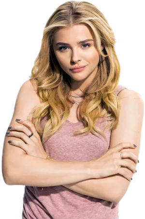 Blonde Woman Crossed Arms PNG Image