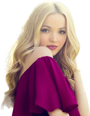 Blonde Womanin Red Dress PNG Image