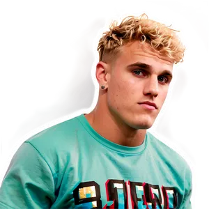 Blonde Young Manin Teal Shirt PNG Image