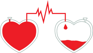 Blood Donation Heart Connection Graphic PNG Image