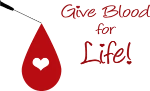 Blood Donation Heart Drop Campaign PNG Image