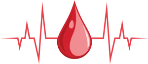 Blood Dropand Heartbeat Symbol PNG Image