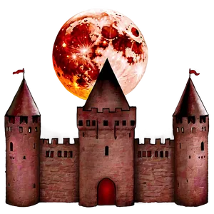 Blood Moon Over Castle Png 50 PNG Image