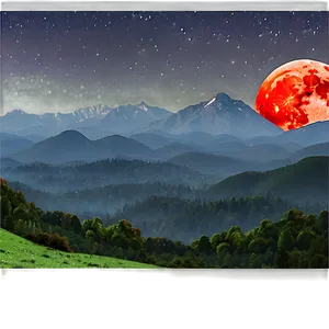 Blood Moon Over Mountains Png Axm PNG Image