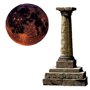 Blood Moon Over Ruins Png 06112024 PNG Image