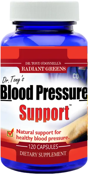 Blood Pressure Support Supplement Bottle PNG Image