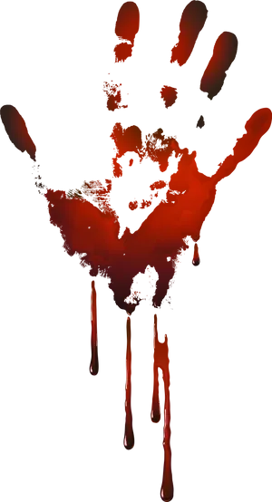 Bloody Handprint Dripping PNG Image