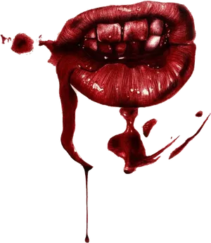 Bloody Lips Artwork PNG Image