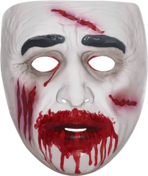 Bloody White Mask Horror Prop.png PNG Image