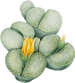 Blooming Succulent Illustration.png PNG Image