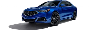 Blue Acura Sedan Profile View PNG Image