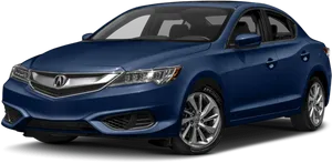 Blue Acura Sedan Profile View PNG Image