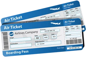 Blue Airline Ticketsand Boarding Pass PNG Image