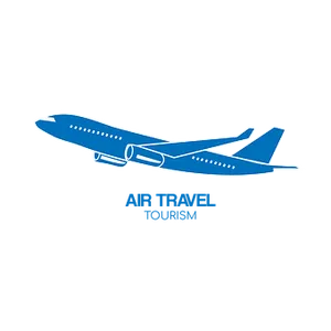 Blue Airplane Air Travel Tourism Graphic PNG Image