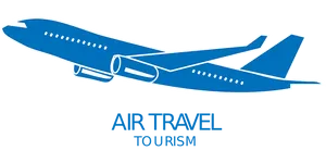 Blue Airplane Air Travel Tourism Graphic PNG Image