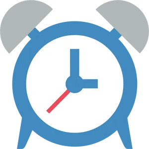 Blue Alarm Clock White Face PNG Image