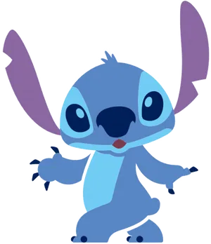 Blue Alien Cartoon Character Stitch PNG Image