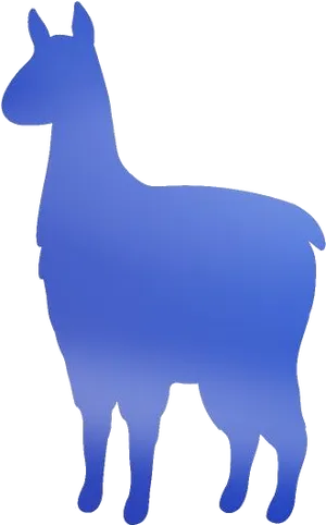 Blue Alpaca Silhouette.png PNG Image