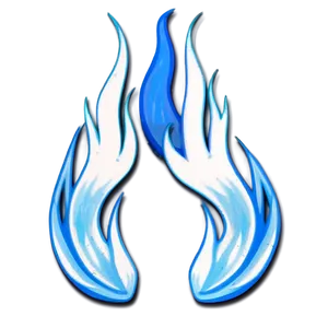 Blue And White Flames Png Rpl90 PNG Image