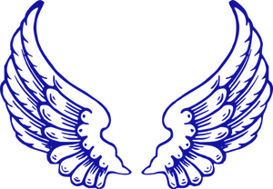 Blue Angel Wings Graphic PNG Image