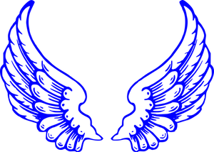 Blue Angel Wings Graphic PNG Image