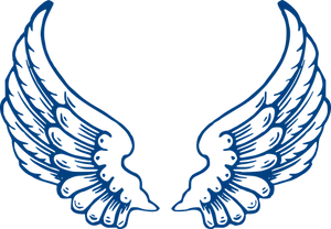 Blue Angel Wings Graphic PNG Image