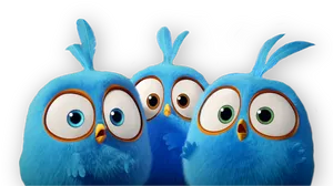 Blue_ Animated_ Birds_ Black_ Background PNG Image