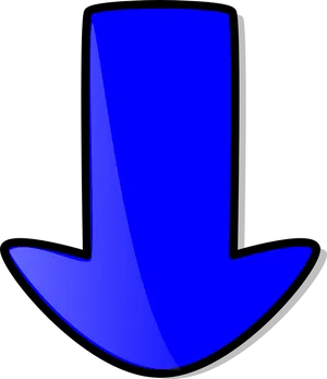 Blue Arrow Pointing Downward PNG Image