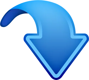 Blue Arrow Pointing Downward PNG Image