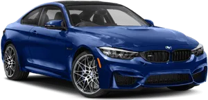 Blue B M W M4 Coupe Side View PNG Image