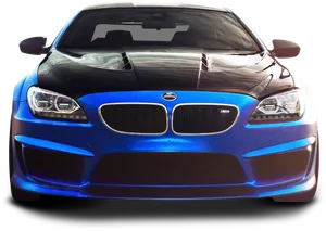 Blue B M W M6 Coupe Front View PNG Image