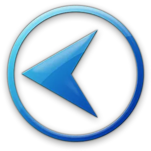 Blue Back Arrow Icon PNG Image