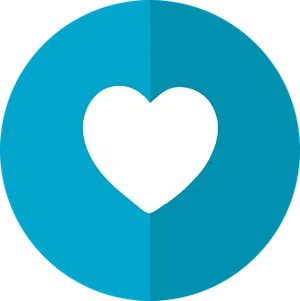 Blue Background White Heart Icon PNG Image